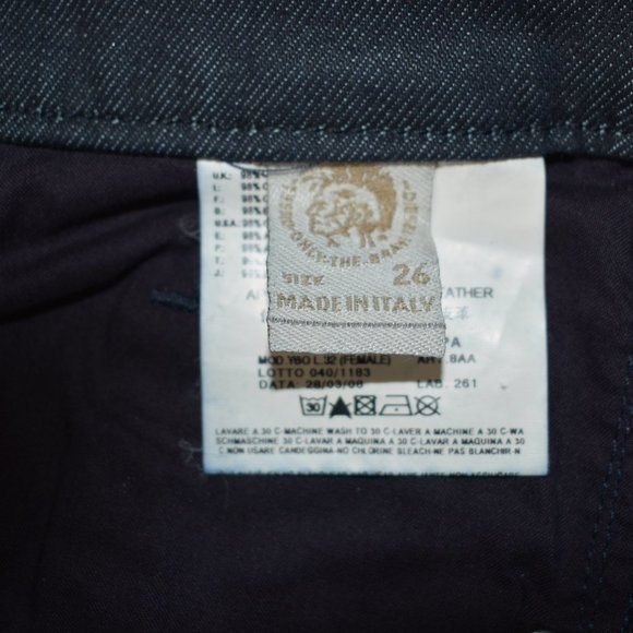Dark Wash Diesel YBO Jeans Sz W26 L32 - Picture 13 of 13